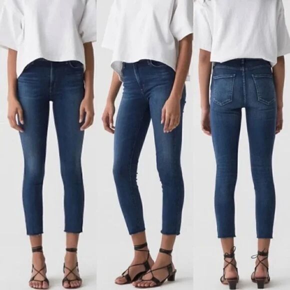 Agolde Sophie Crop Raw Hem Skinny Jean - Picture 1 of 6